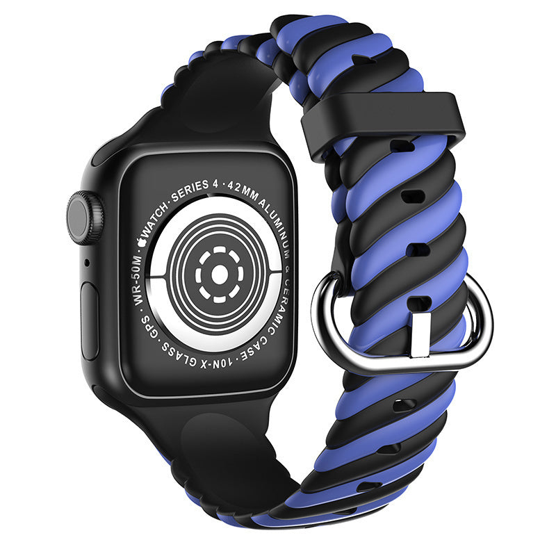 apple-watch-twisted-siliconen-bandje-zwart-blauw