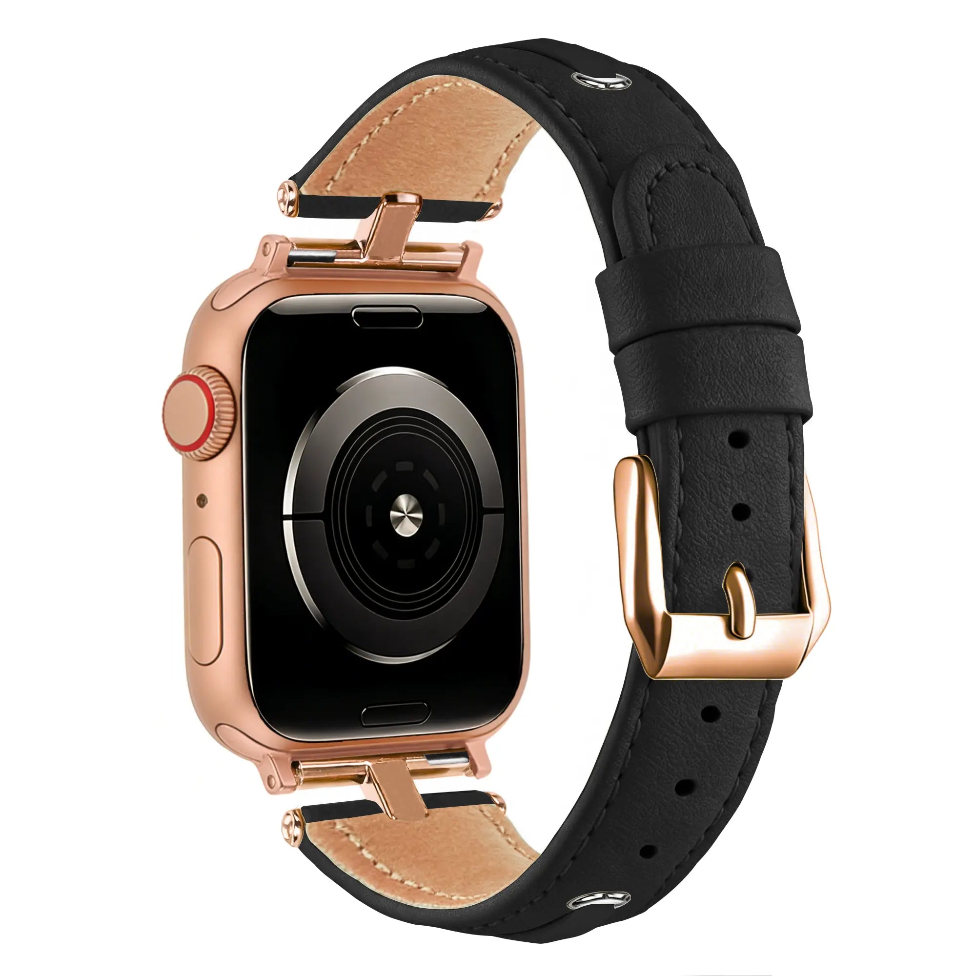 Bandz Apple Watch lederen band 'T-Belt' (zwart)