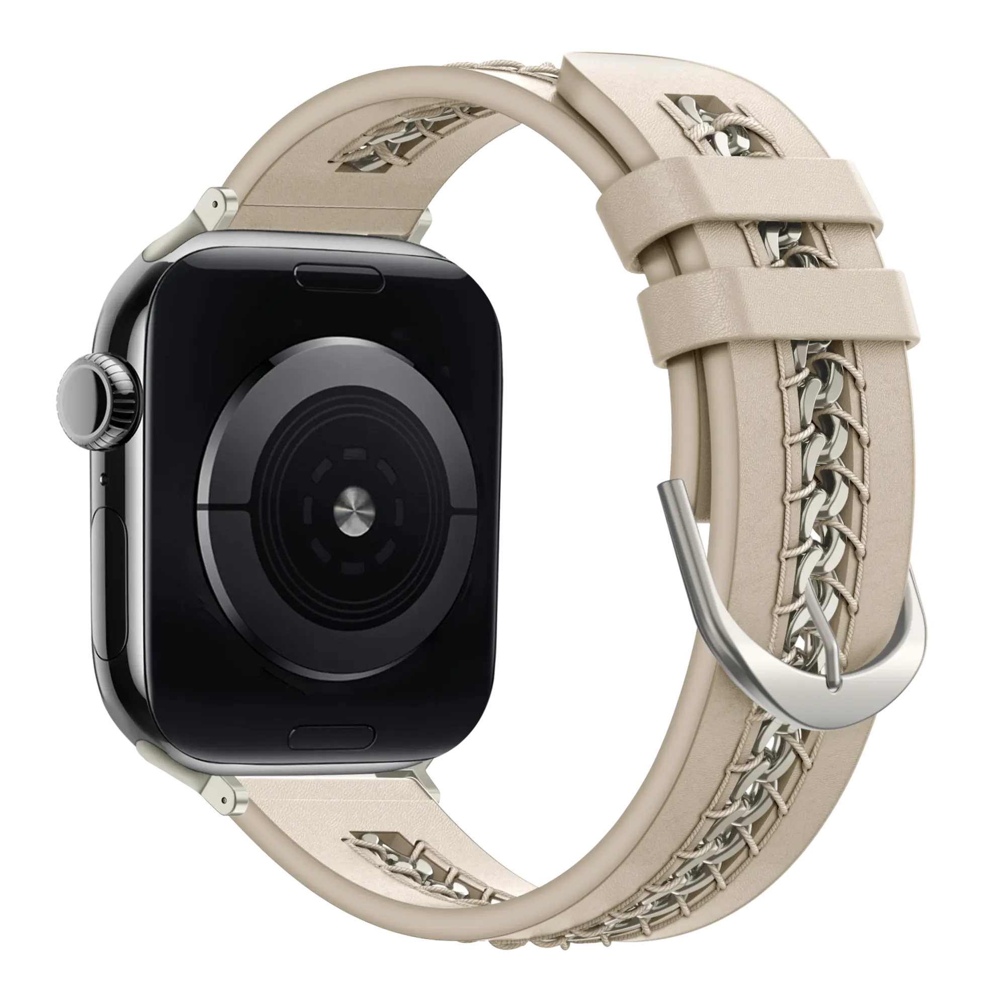 Bandz Correa cuero 'Chains' Apple Watch (beige)