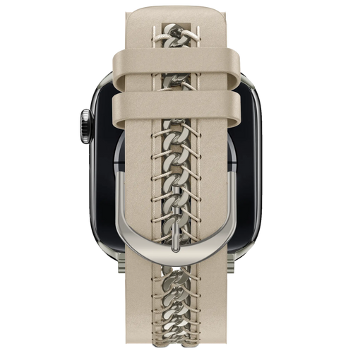 Bandz Correa cuero 'Chains' Apple Watch (beige)