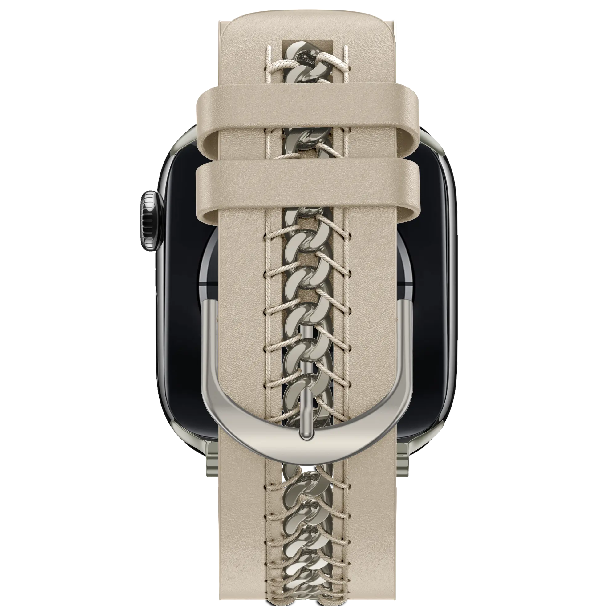 Bandz Correa cuero 'Chains' Apple Watch (beige)