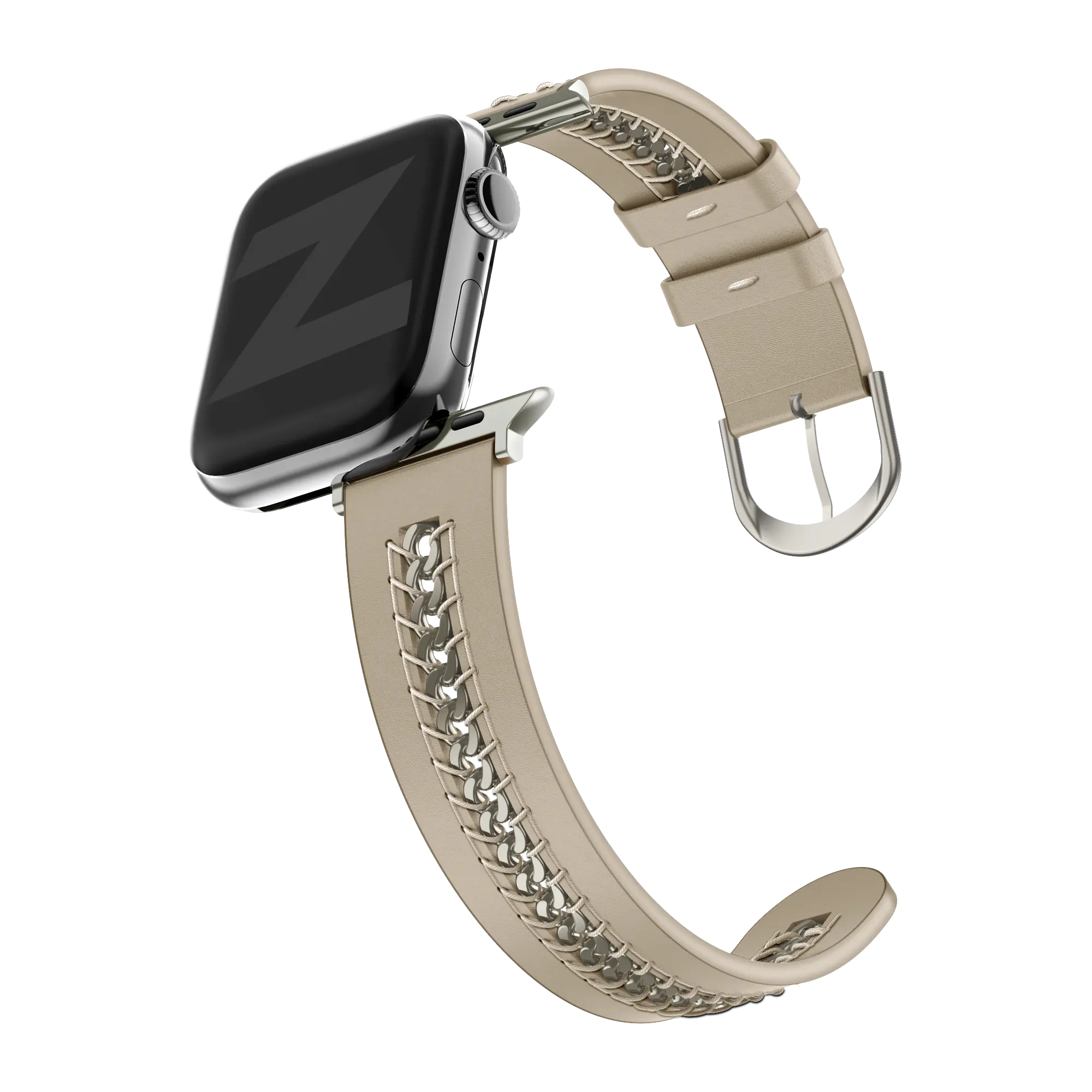 Bandz Correa cuero 'Chains' Apple Watch (beige)