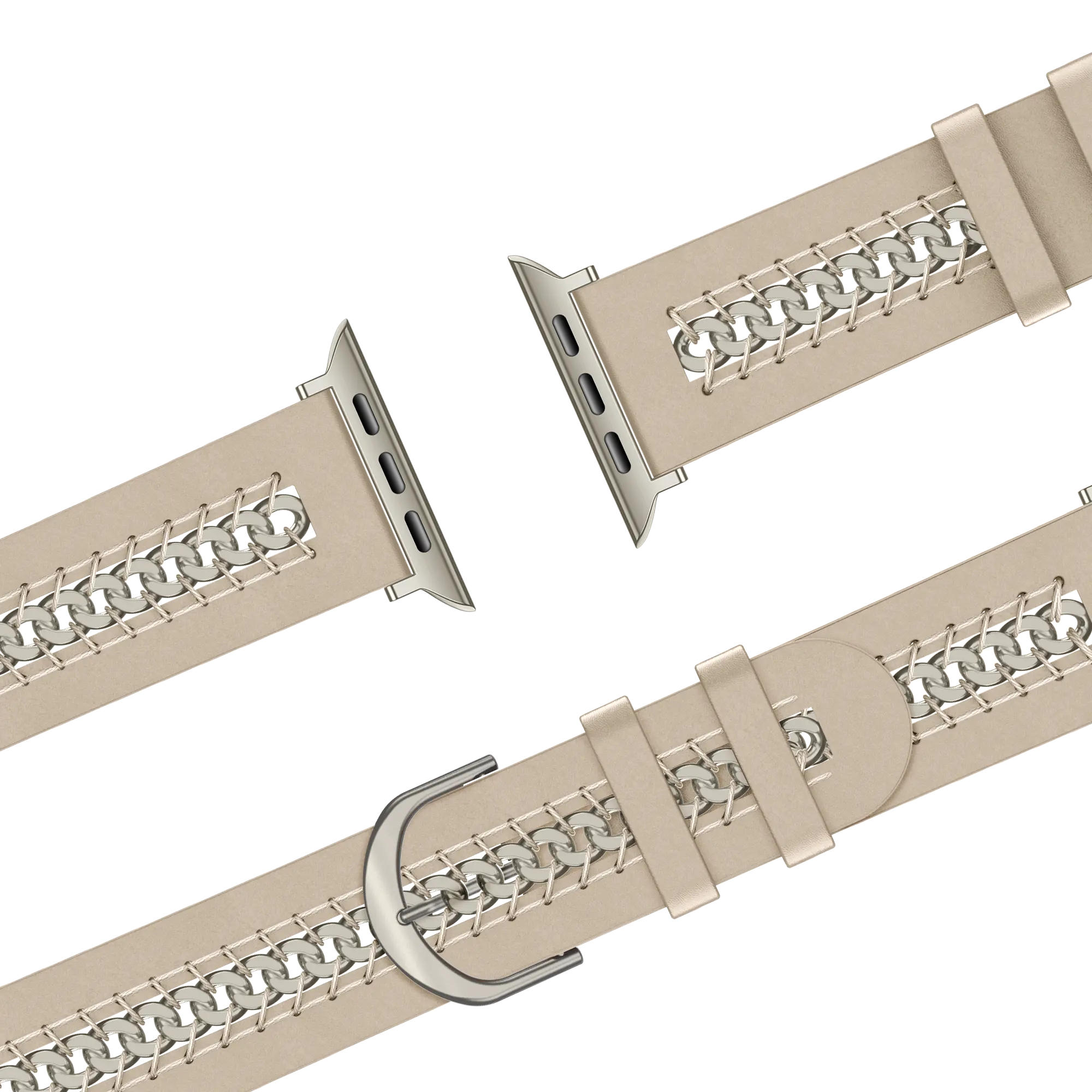 Bandz Correa cuero 'Chains' Apple Watch (beige)