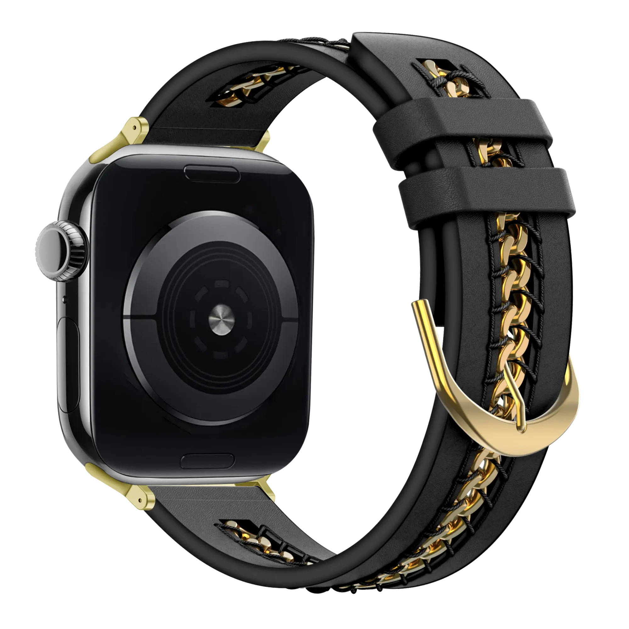 Bandz Apple Watch Lederarmband 'Chains' (Schwarz)
