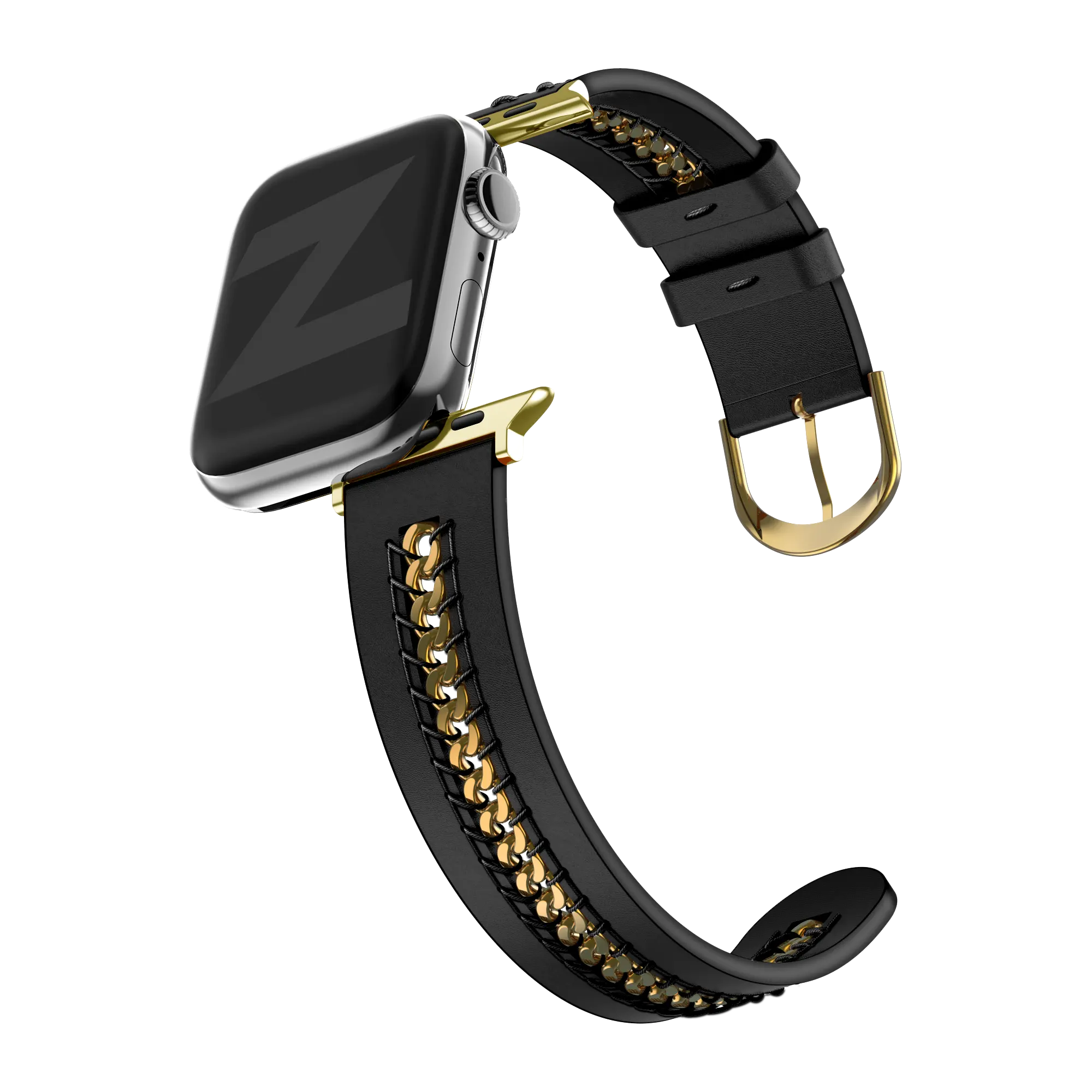 Bandz Apple Watch Lederarmband 'Chains' (Schwarz)