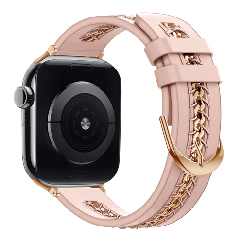 Bandz Bracelet cuir 'Chains' Apple Watch (rose)