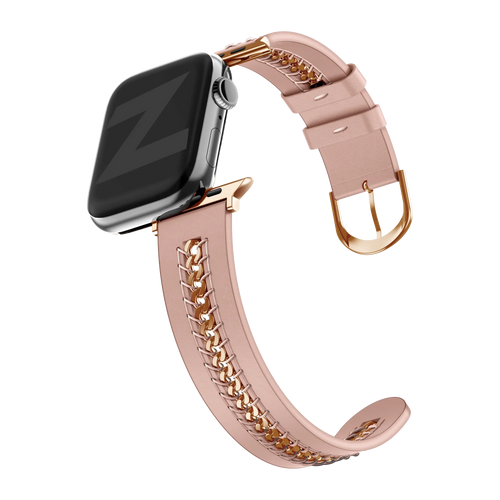 Bandz Bracelet cuir 'Chains' Apple Watch (rose)