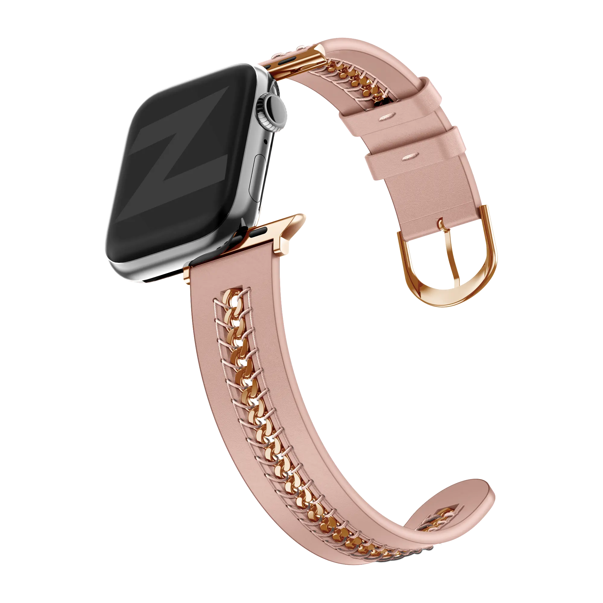 Bandz Bracelet cuir 'Chains' Apple Watch (rose)