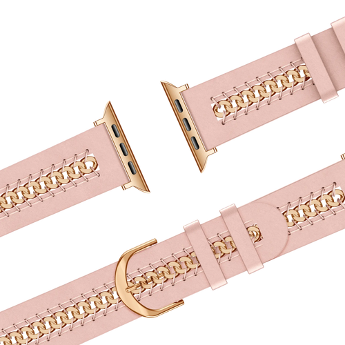 Bandz Bracelet cuir 'Chains' Apple Watch (rose)