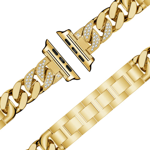 Bandz Bracelet chain diamond Apple Watch (or)
