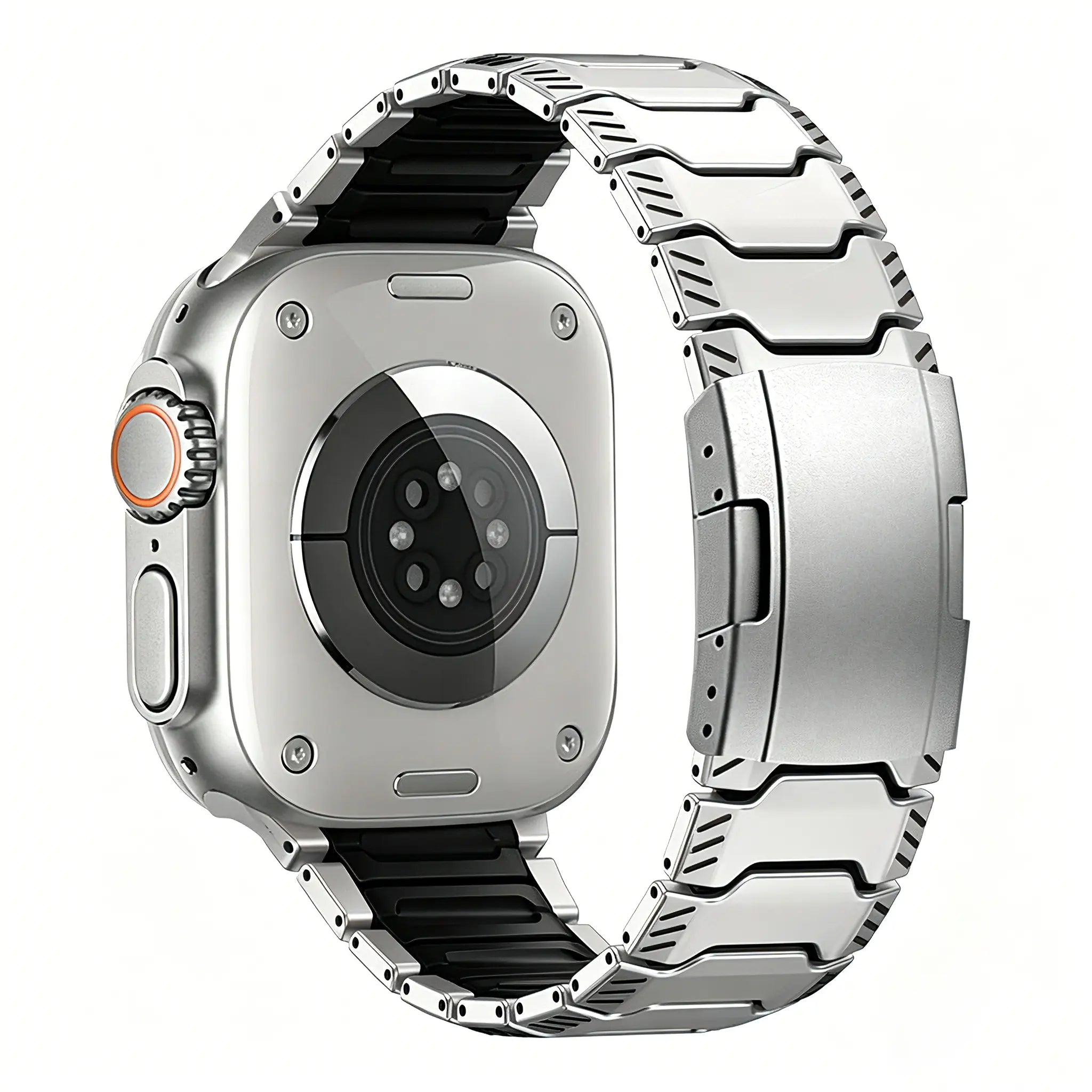 Apple Watch mecha titanium hybrid band (titanium/zwart)