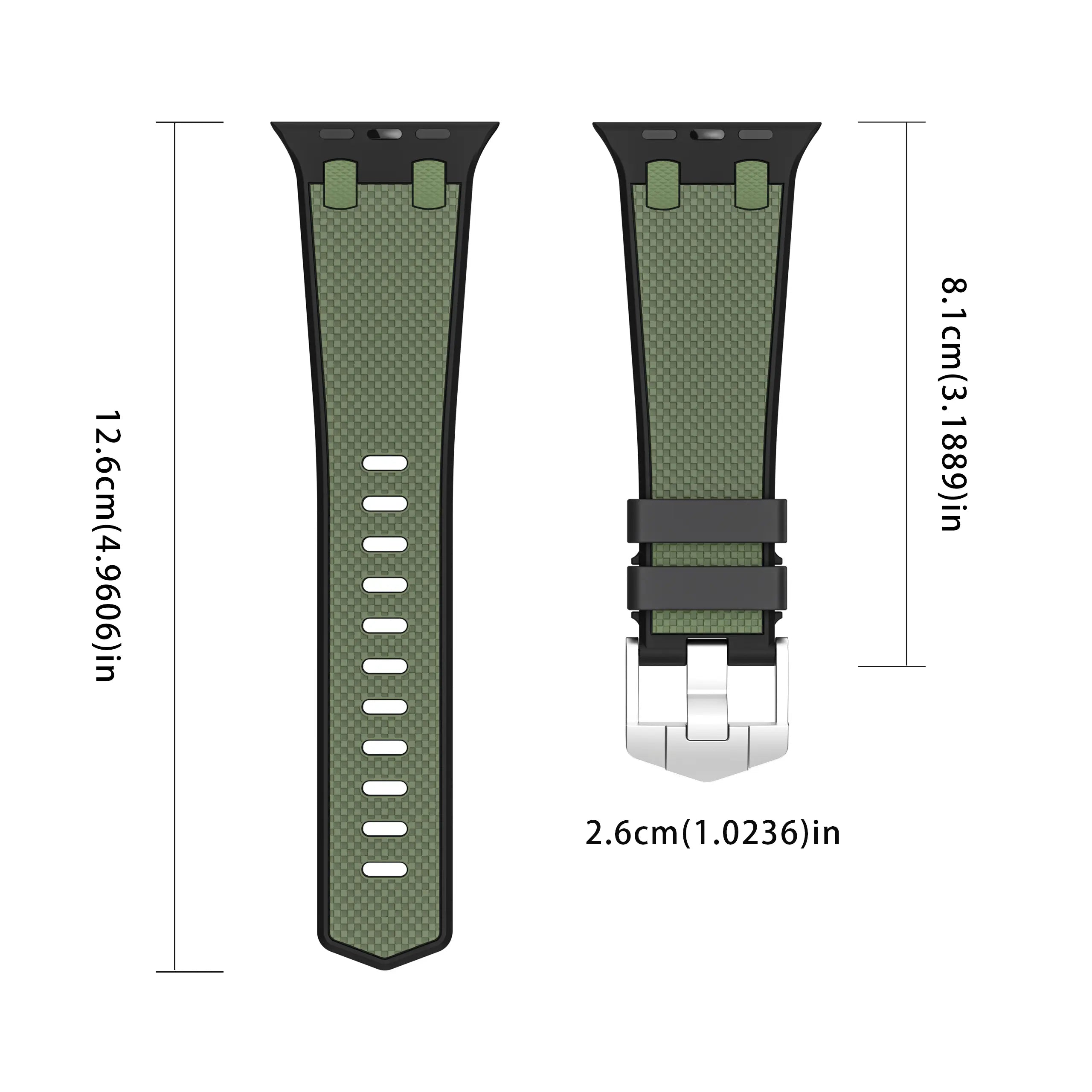Apple Watch Sport Grain Strap (Black/Green)