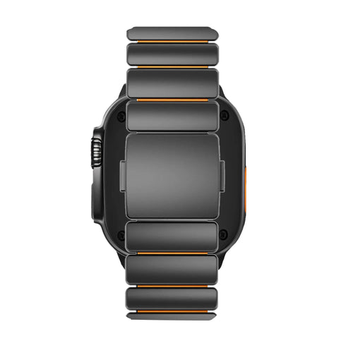 Bandz Apple Watch Titanarmband 'Hybrid' (Schwarz/Orange)