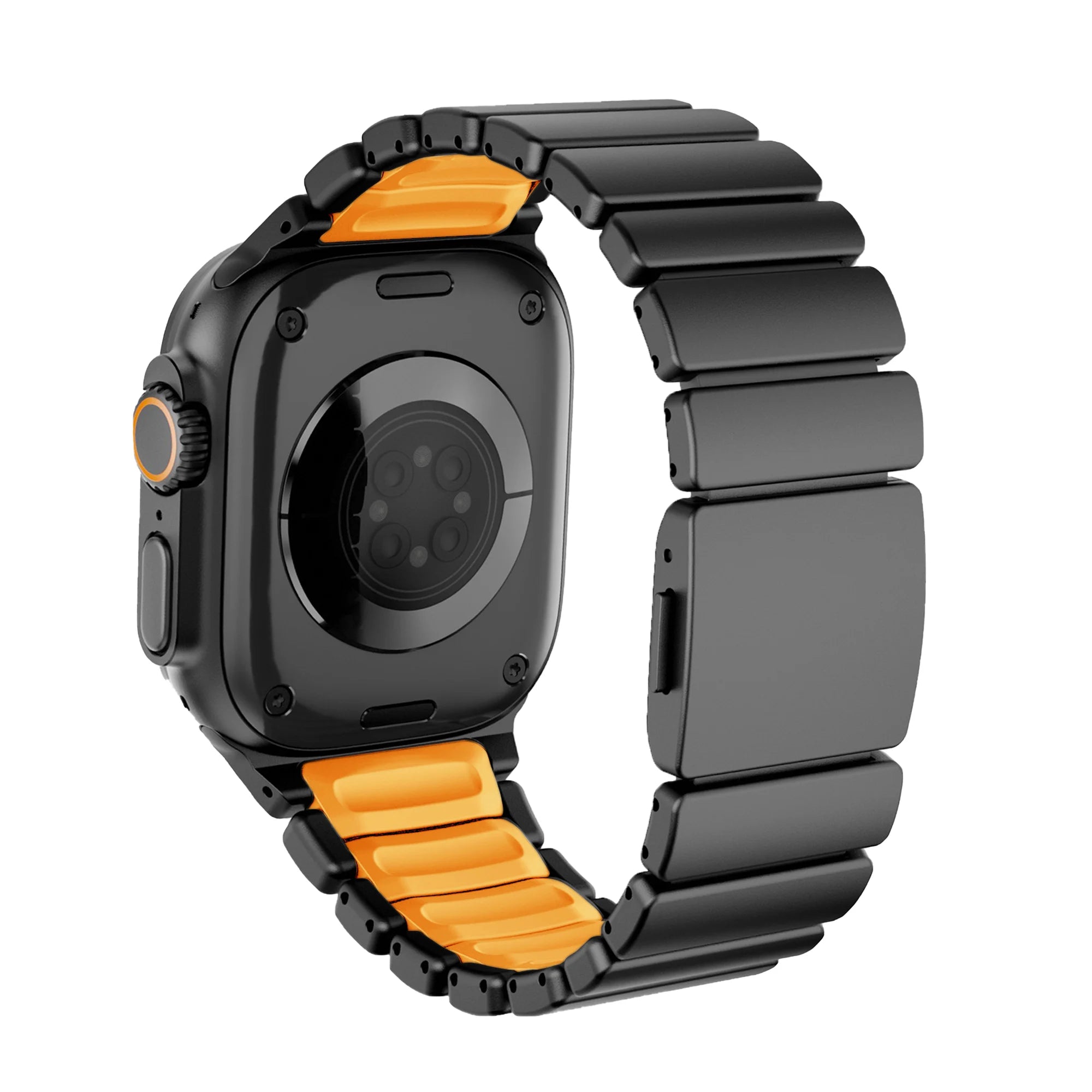 Bandz Apple Watch Titanarmband 'Hybrid' (Schwarz/Orange)