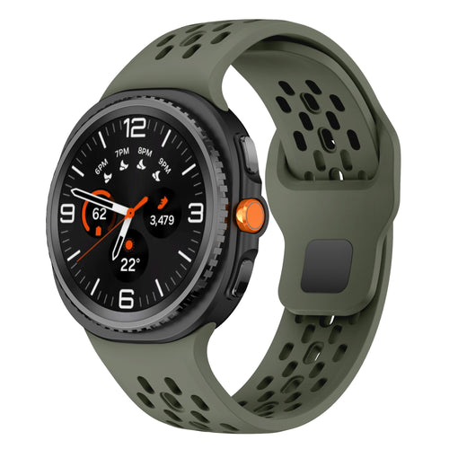 Samsung Galaxy Watch 8 - 40mm Silikonarmband mit Löchern (Olivgrün)