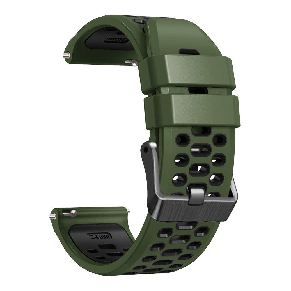 Universal 24mm Sport Buckle Strap (Green/Black)