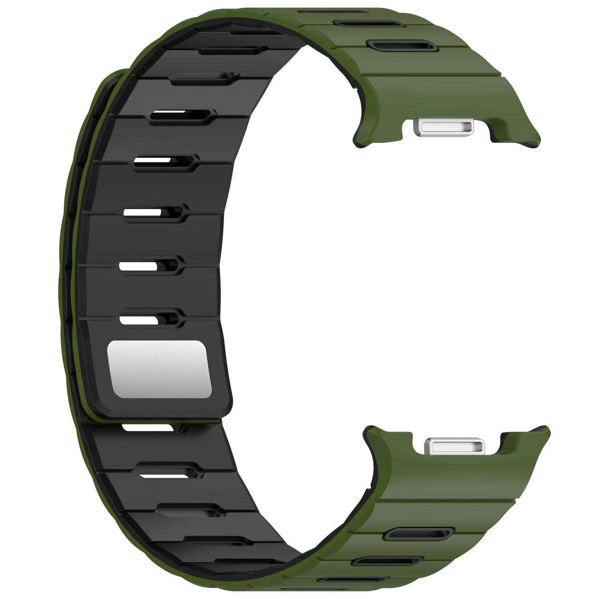 Samsung Galaxy Watch 9 - 44mm Magnetic Silicone Strap (Army Green/Black)