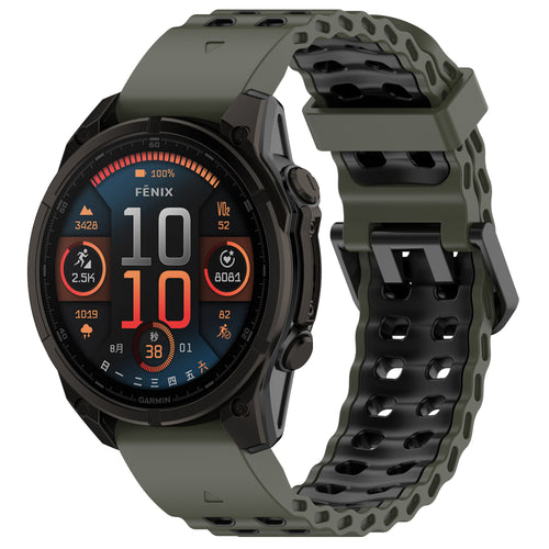 Bracelet sport ondulé Garmin Instinct (vert/noir)