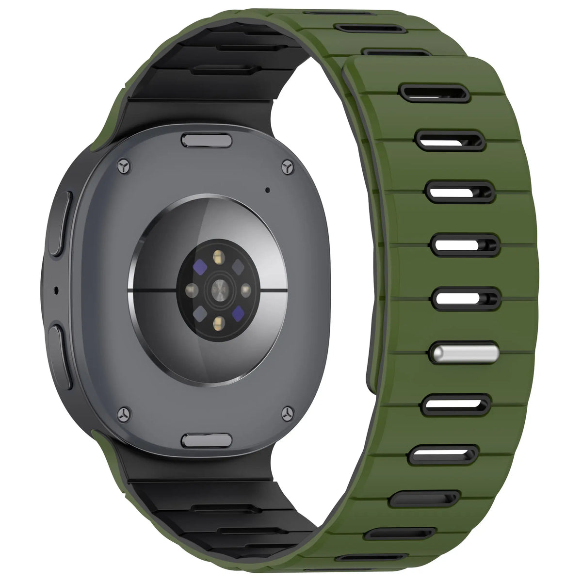 Samsung Galaxy Watch 8 Classic Magnetic Silicone Strap (Army Green/Black)