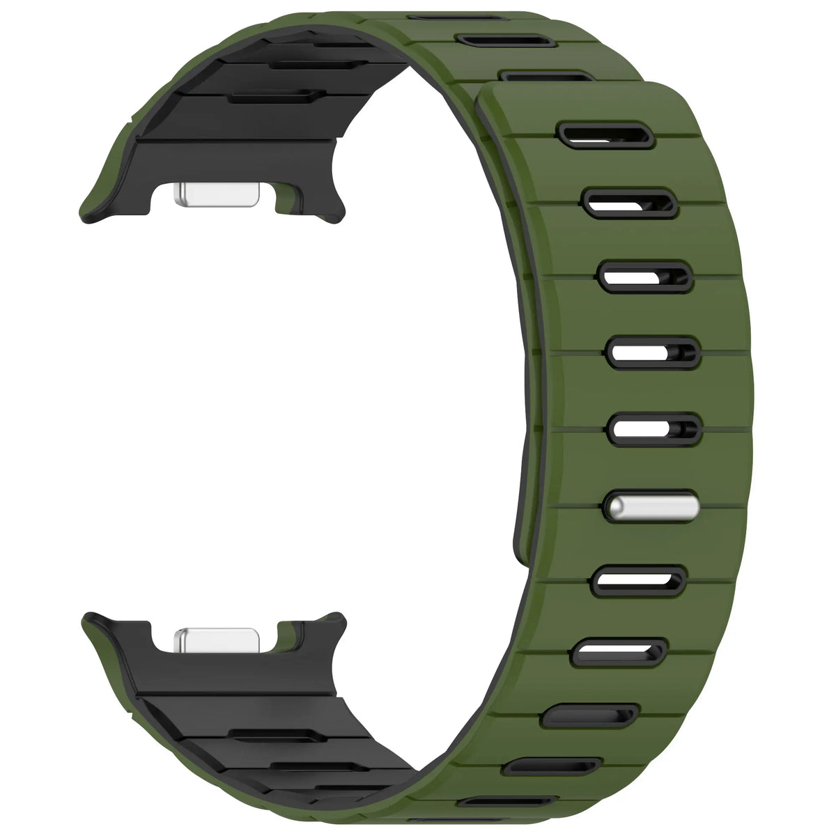 Samsung Galaxy Watch 8 - 40mm Magnetic Silicone Strap (Army Green/Black)