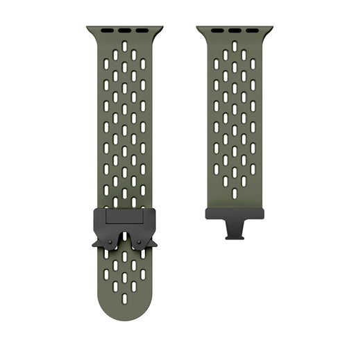 Bracelet silicone air avec P-buckle pour Apple Watch (vert armée)