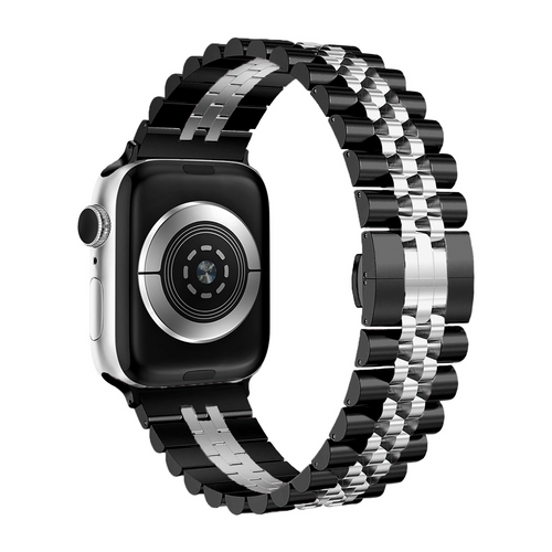 Correa acero Jubilee Apple Watch (negro/plateado)