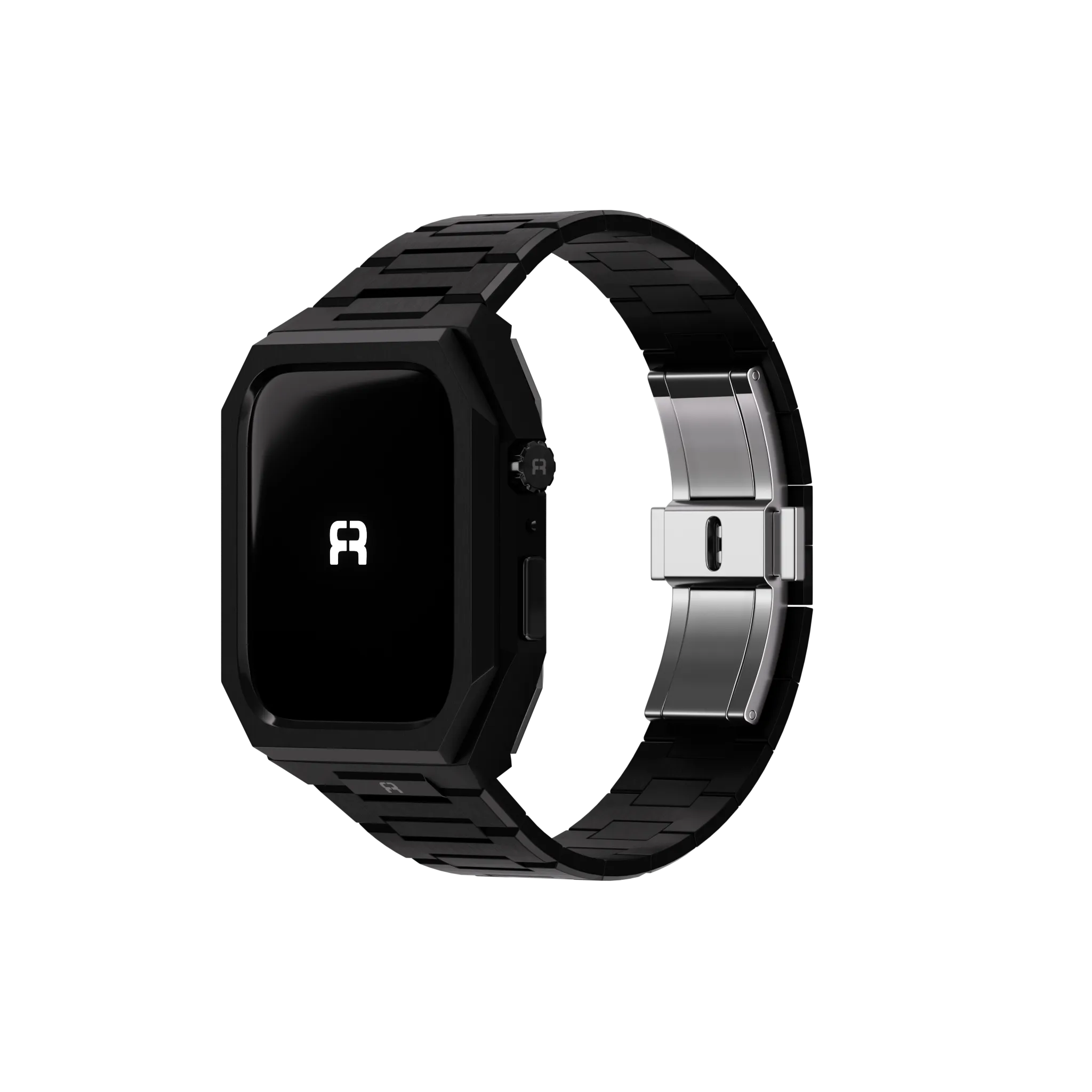 Reqior Apple Watch 45mm case met stalen band 'Nautilus' (zwart)