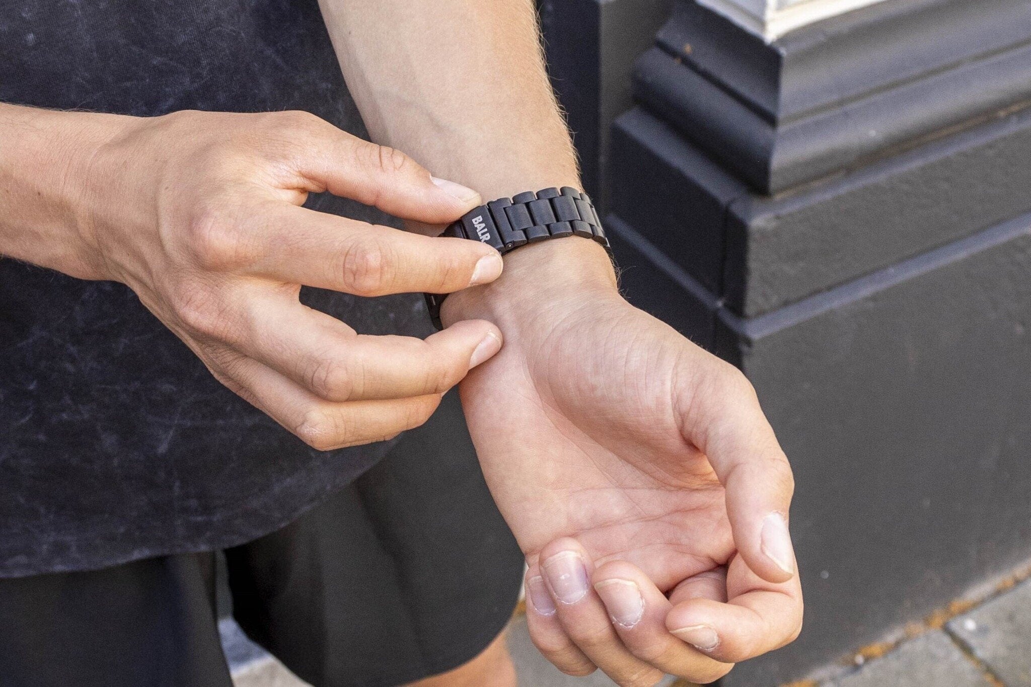 BALR Amazfit Bip U (Pro) Stahl Gliederarmband (Schwarz)