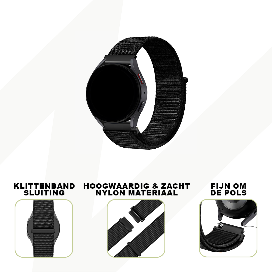 Bandz Garmin Vivoactive 3 Nylon Loop Armband (Schwarz)