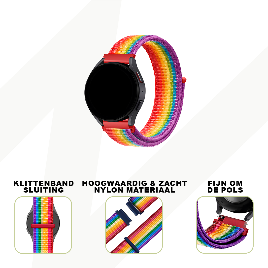 Bandz Garmin Vivoactive 3 Nylon Loop Armband (Regenbogen)