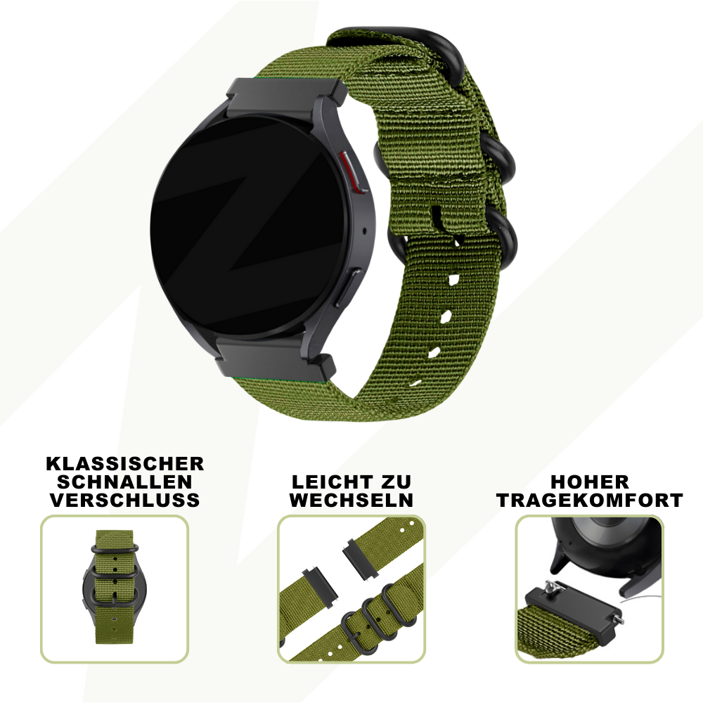 Bandz Coros Apex 42mm Nylon Strap with Buckle (Green)