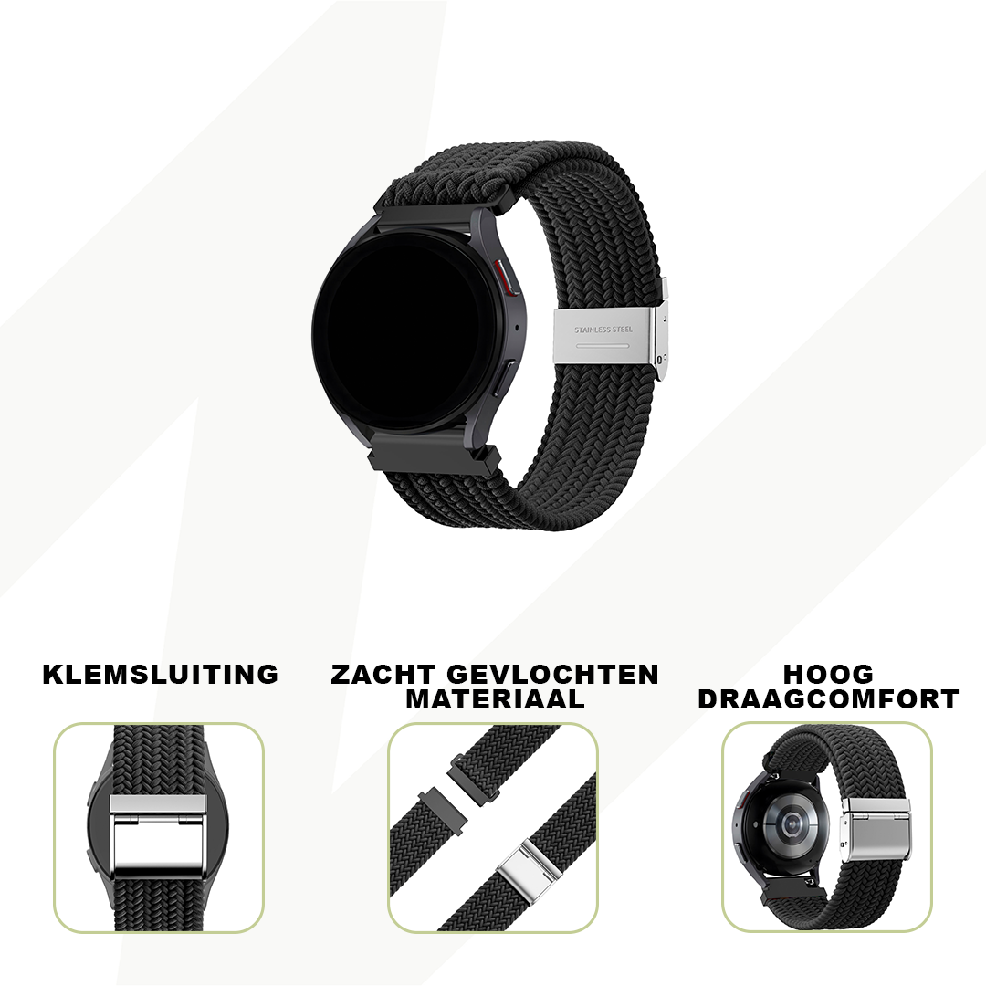 Bandz Garmin Vivoactive 3 Gewebtes Nylonarmband (Schwarz)