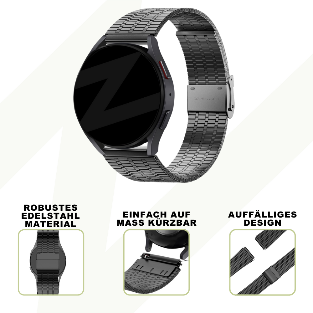Bandz Coros Apex 42mm Adjustable Steel Strap (Black)
