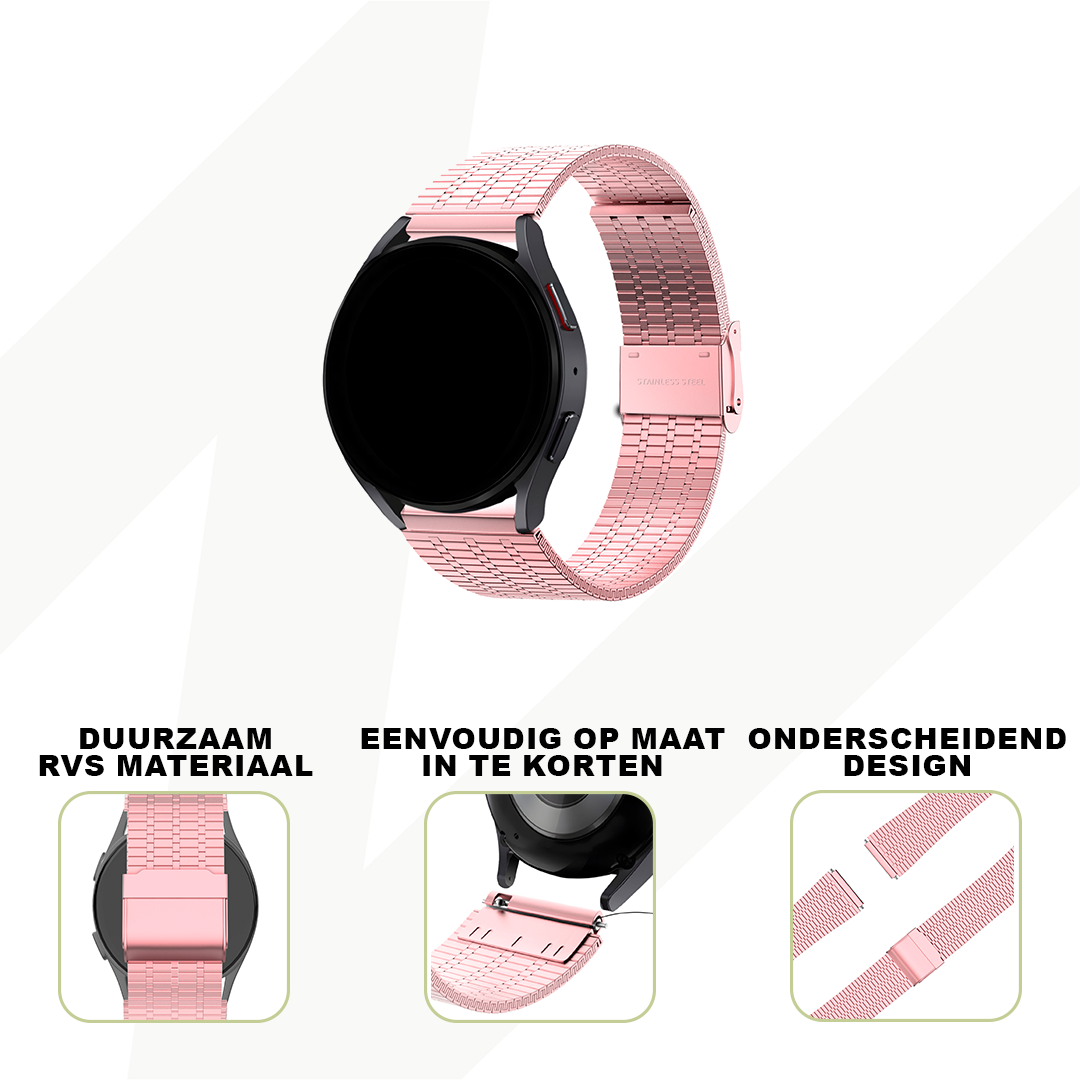 Bandz Garmin Vivoactive 3 Verstellbares Stahlarmband (Rosa)