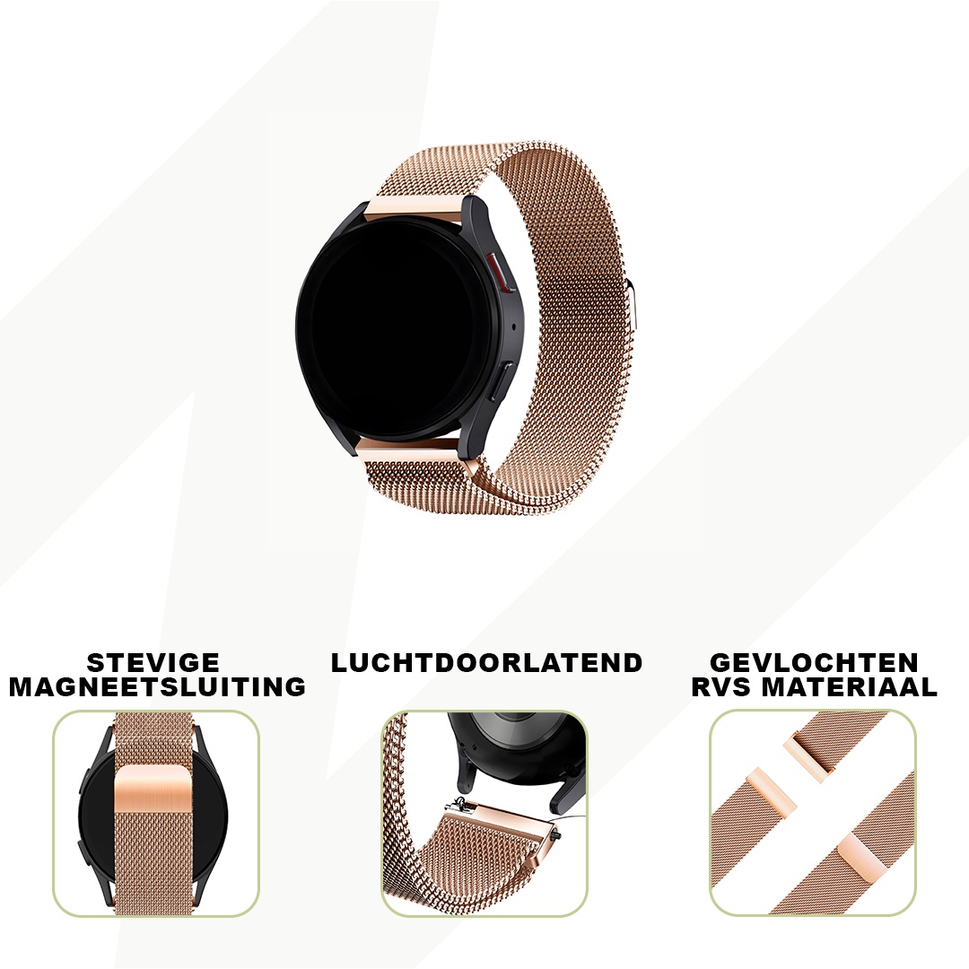 Bandz Garmin Vivoactive 3 Milanese Loop Armband (Roségold)
