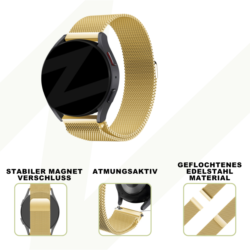 Bandz Coros Apex 42mm Milanese Loop Strap (Gold)