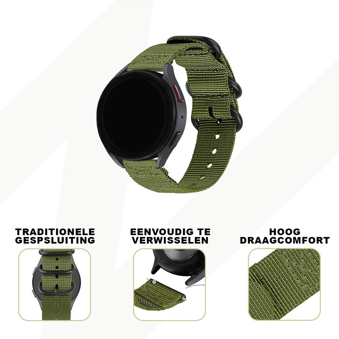 Bandz Garmin Venu 2 Nylonarmband mit Dornschließe (Grün)