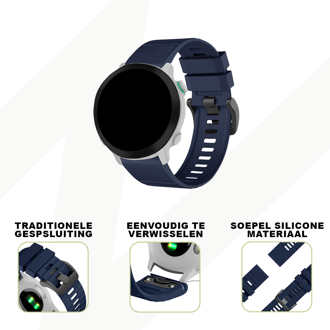 Bandz Garmin Forerunner 935 Silikonarmband mit Schnalle (Dunkel Blau)