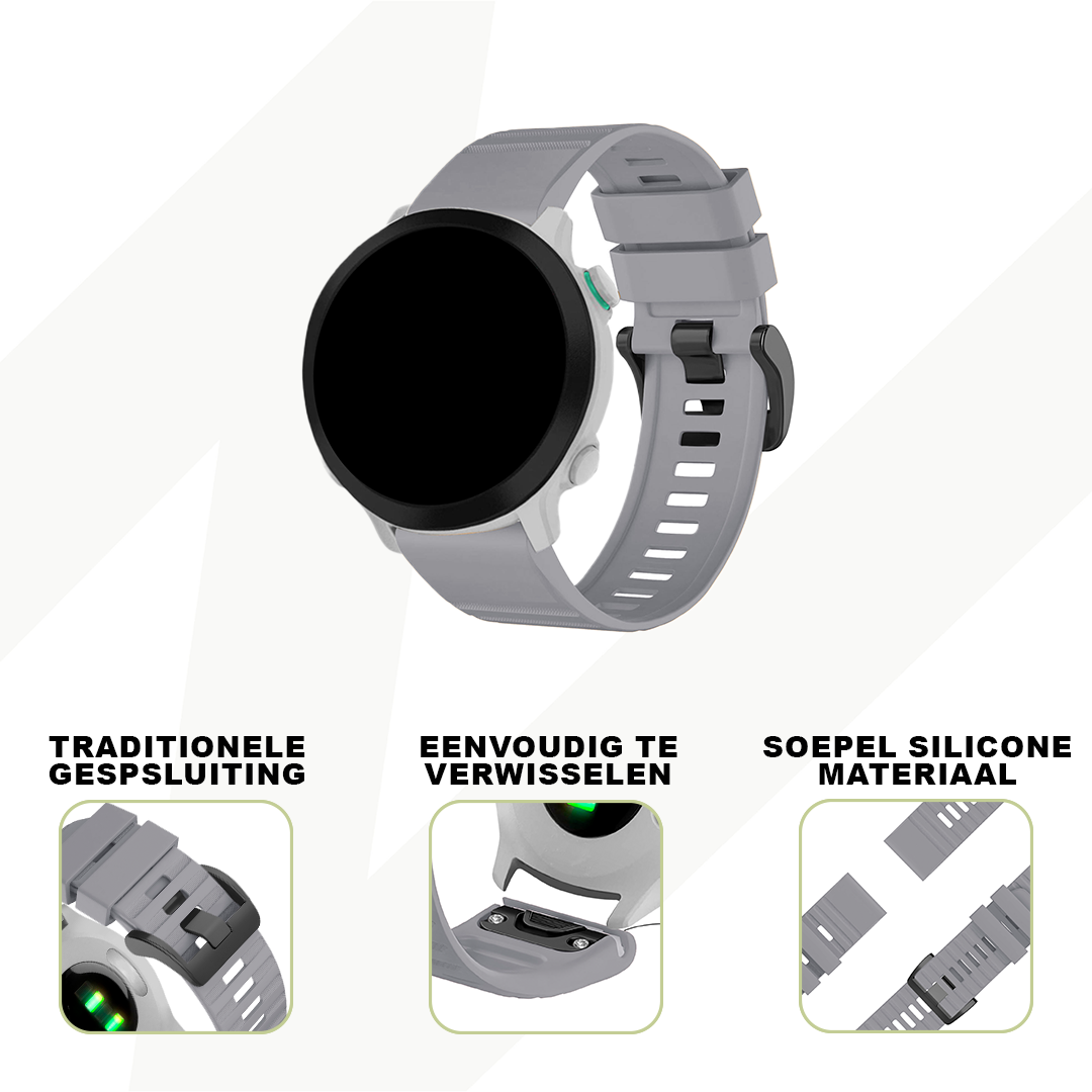 Bandz Garmin Forerunner 935 Silikonarmband mit Schnalle (Grau)