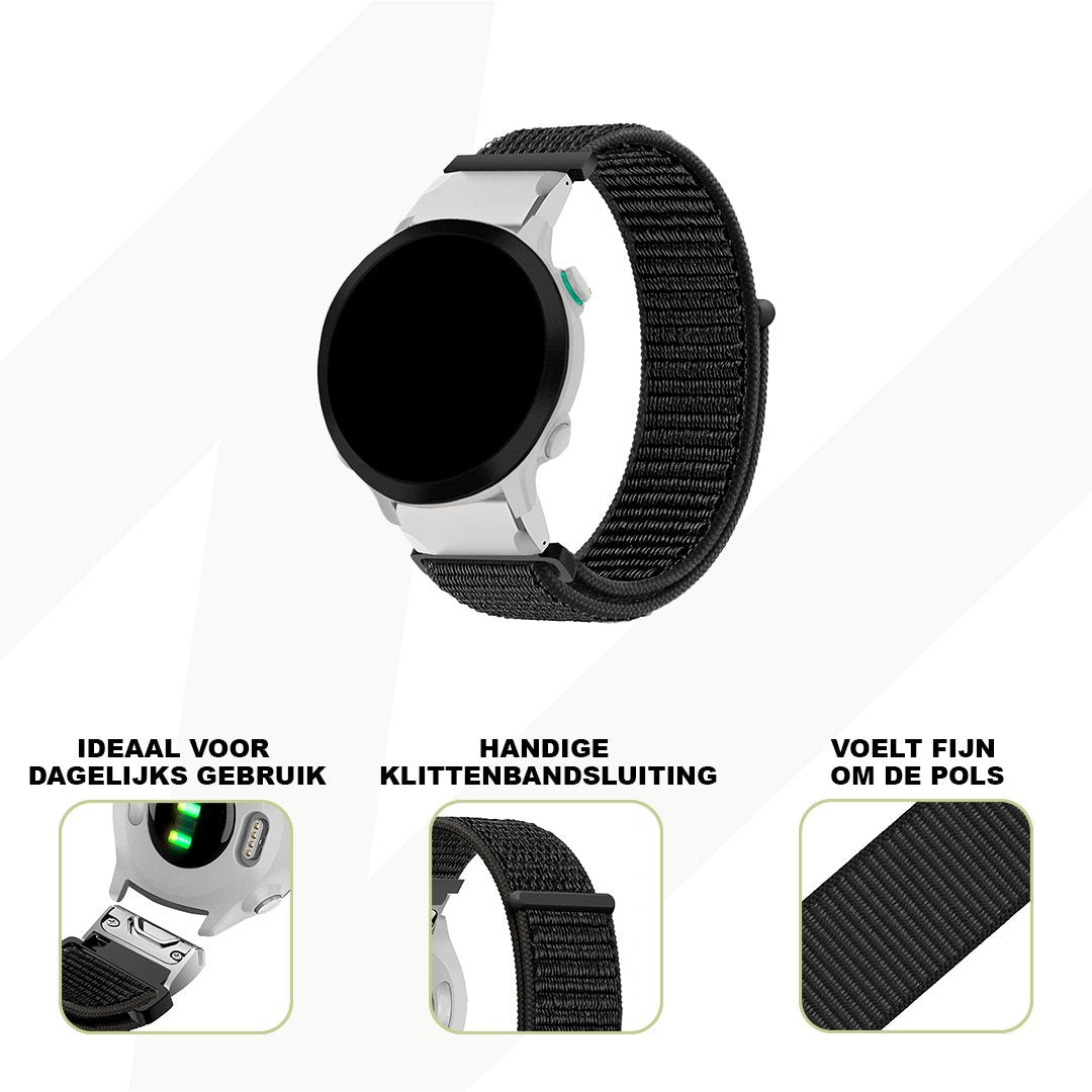 Bandz Garmin Forerunner 935 Nylon Loop-Armband (Schwarz)