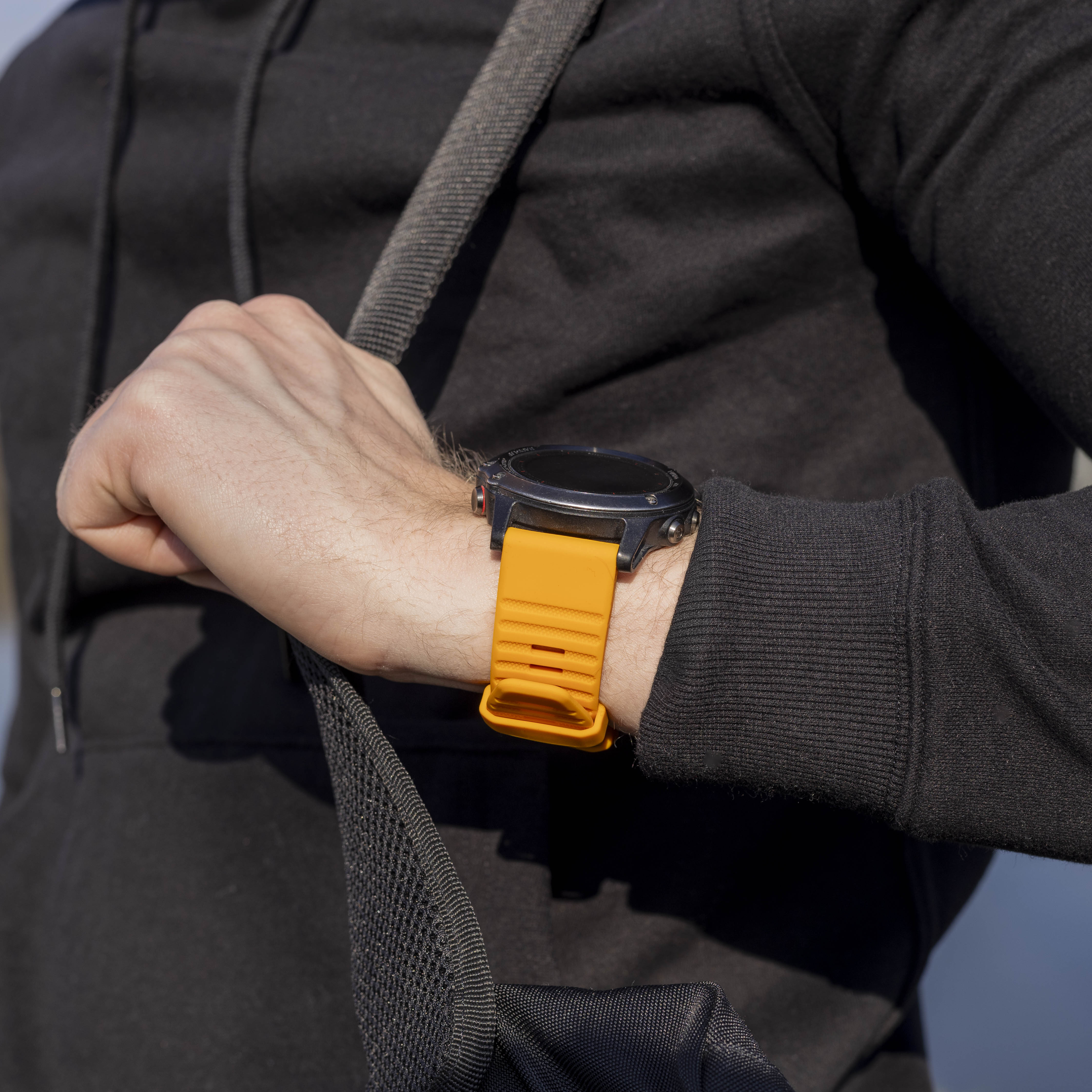 Bandz Correa silicona con hebilla Garmin Quatix 3 / 6x / 7x Solar (naranja)