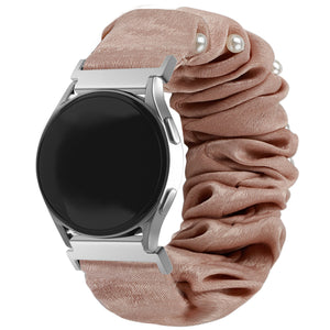 Samsung Galaxy Watch 4 Classic 42mm Scrunchie Strap with Pearls (Beige)