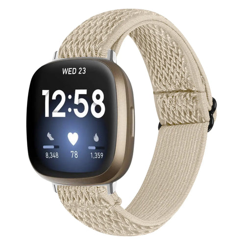 Fitbit Versa 4 elastisch bandje (beige)