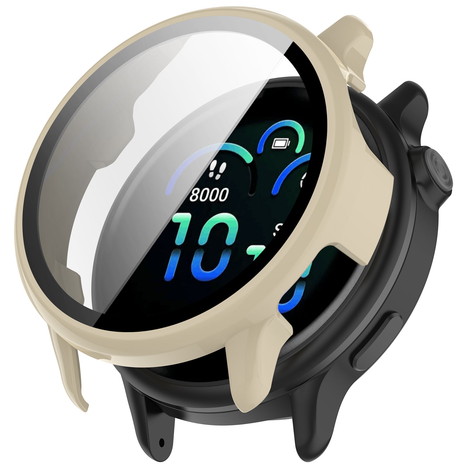 Funda rígida con vidrio Garmin Vivoactive 6 (beige)