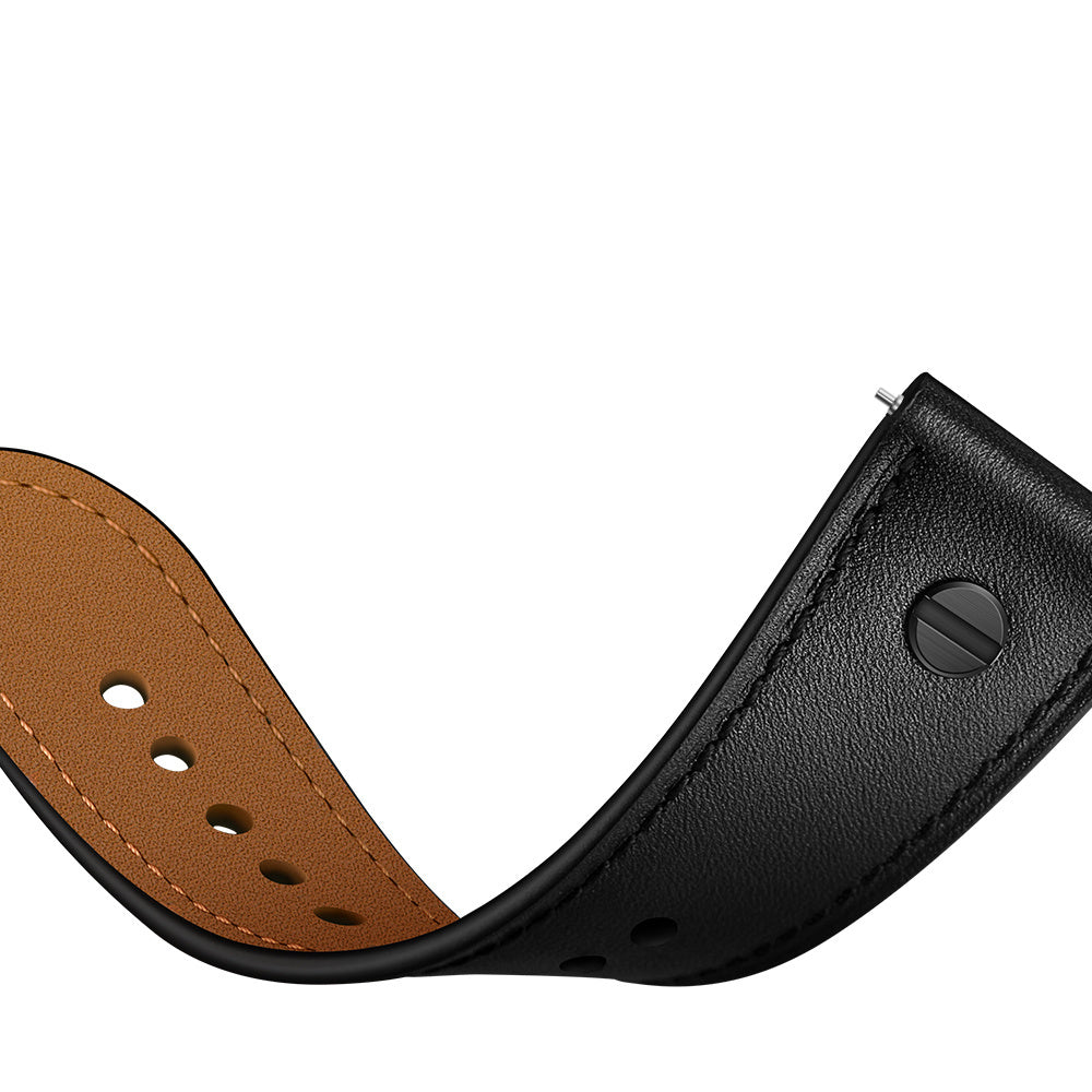 Correa cuero atornillada Amazfit Active 2 (negra)