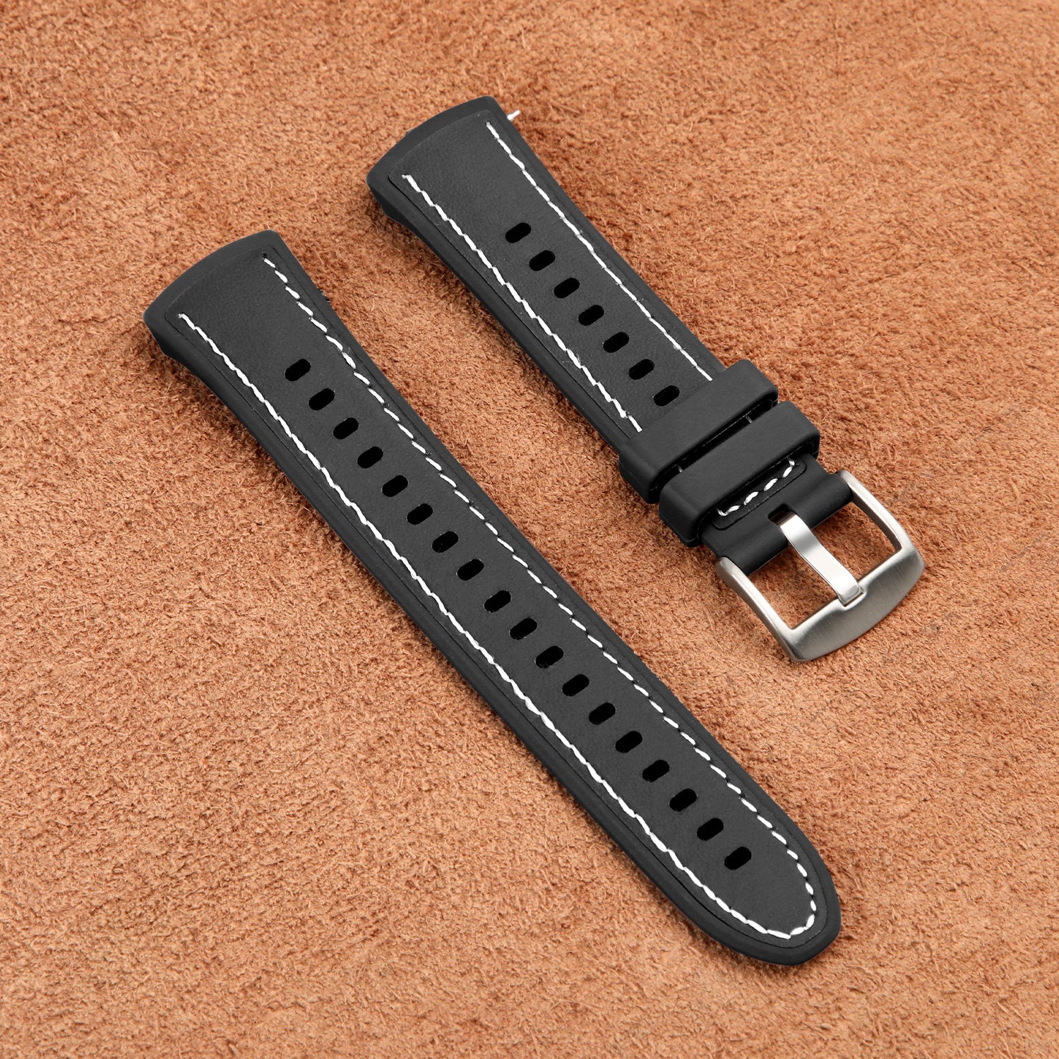 Correa cuero híbrida ''Perfect Fit' Huawei Watch 5 - 46mm (negro)
