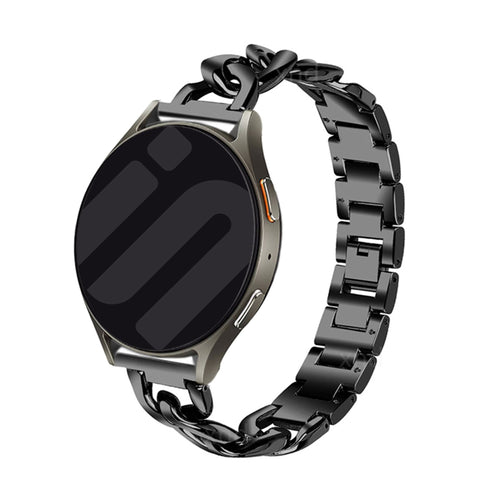 Samsung Galaxy Watch 4 Classic 42mm steel chain band (zwart)