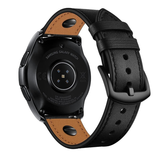Huawei Watch GT 5 - 46mm geschroefde leren bandje (zwart)