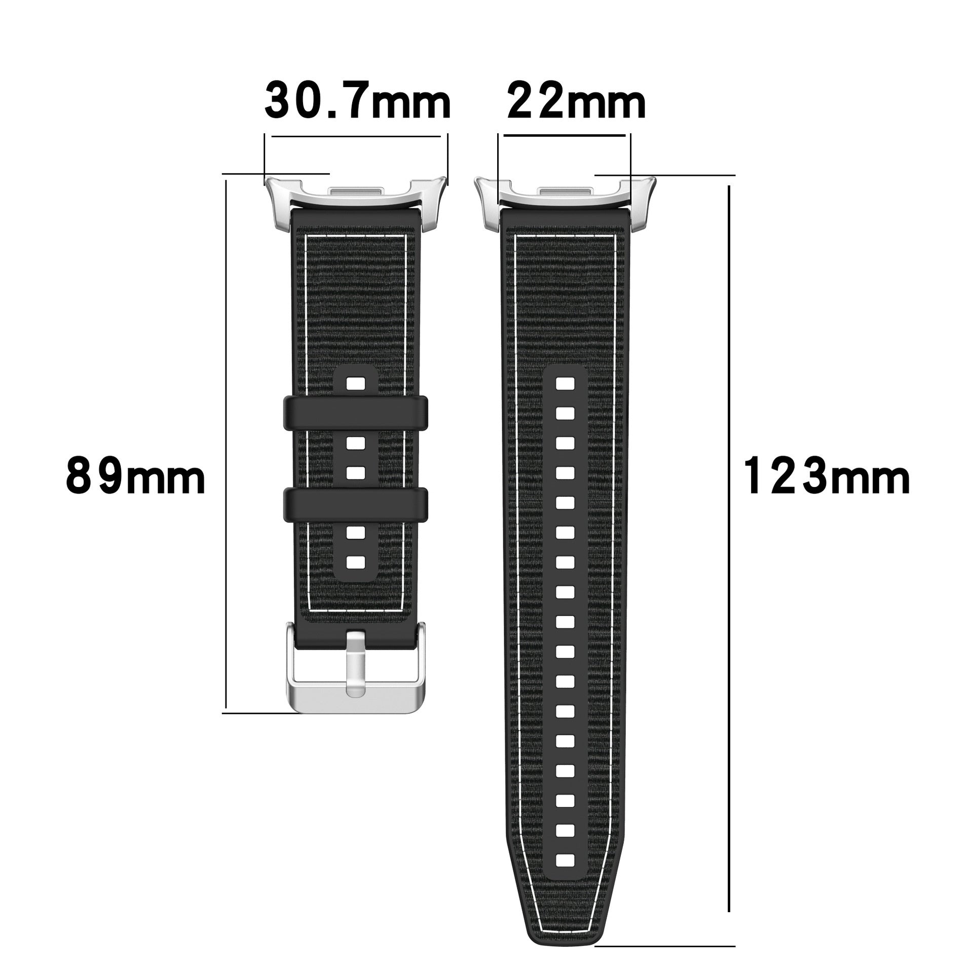 Samsung Galaxy Watch 8 - 40mm Nylon Hybrid Strap (Black)