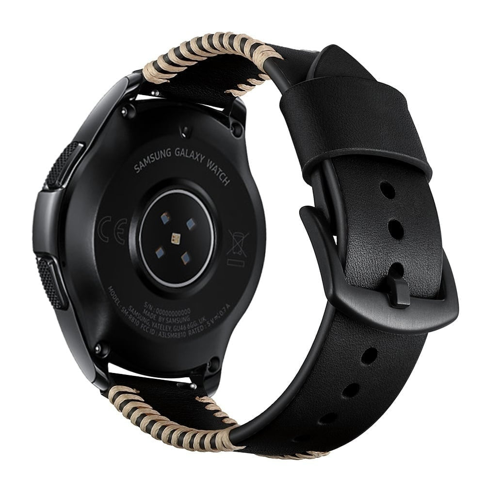 Correa cuero cosida Oppo Watch X2 (negro)